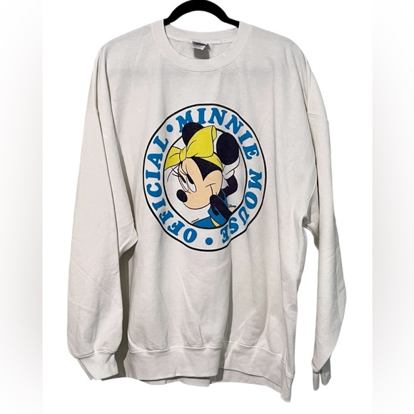 Junk Food Disney‎ Minnie Mouse Crew Neck Sweatshirt unisex white size XL - Picture 1 of 8